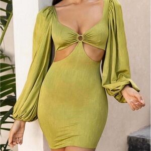 Elegant Green Cutout Dress
